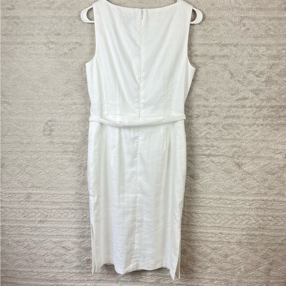 ANN TAYLOR White Linen Blend Lined Shift Dress Size 2 - Picture 10 of 16